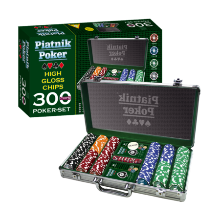 POKER PIATNIK SET 300 szt. Żetony  Pokerowe Nominały
